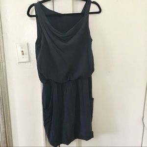 Theory Jaylyn dark navy silk dress 4 draped